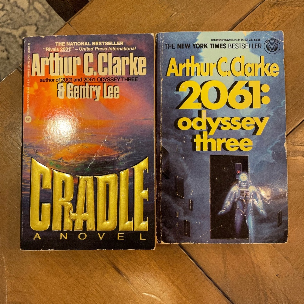 2 Books: 2061: ODYSSEY THREE by Arthur C Clarke & CRADLE by Clarke & Gentry Lee